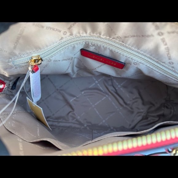 Michael Kors MK Jet Set Medium Logo Dome Satchel - Flame - Picture 8 of 11